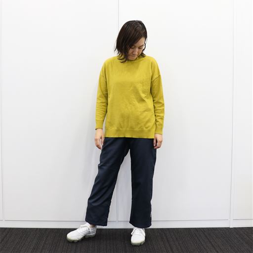 ライトマスタード コーディネート例(スタッフ身長161cm、着用Mサイズ)<br>※パンツは品番:MP-1328