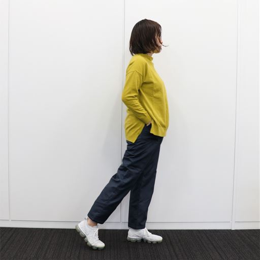 ライトマスタード コーディネート例(スタッフ身長161cm、着用Mサイズ)<br>※パンツは品番:MP-1328
