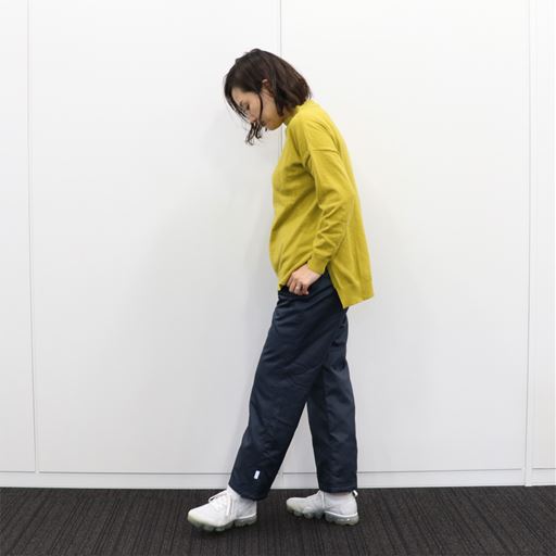 ライトマスタード コーディネート例(スタッフ身長161cm、着用Mサイズ)<br>※パンツは品番:MP-1328