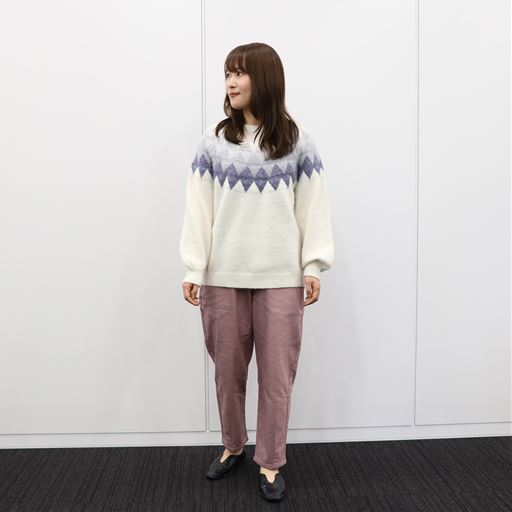 あったか求心柄ニットプルオーバー