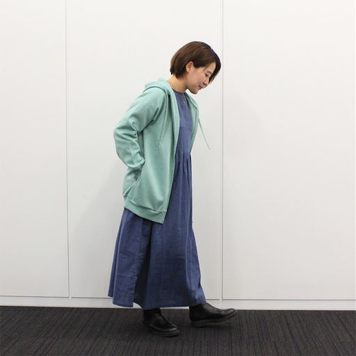 ミント コーディネート例(スタッフ身長152cm、着用Mサイズ)<br>※ワンピースは品番:AO-1735