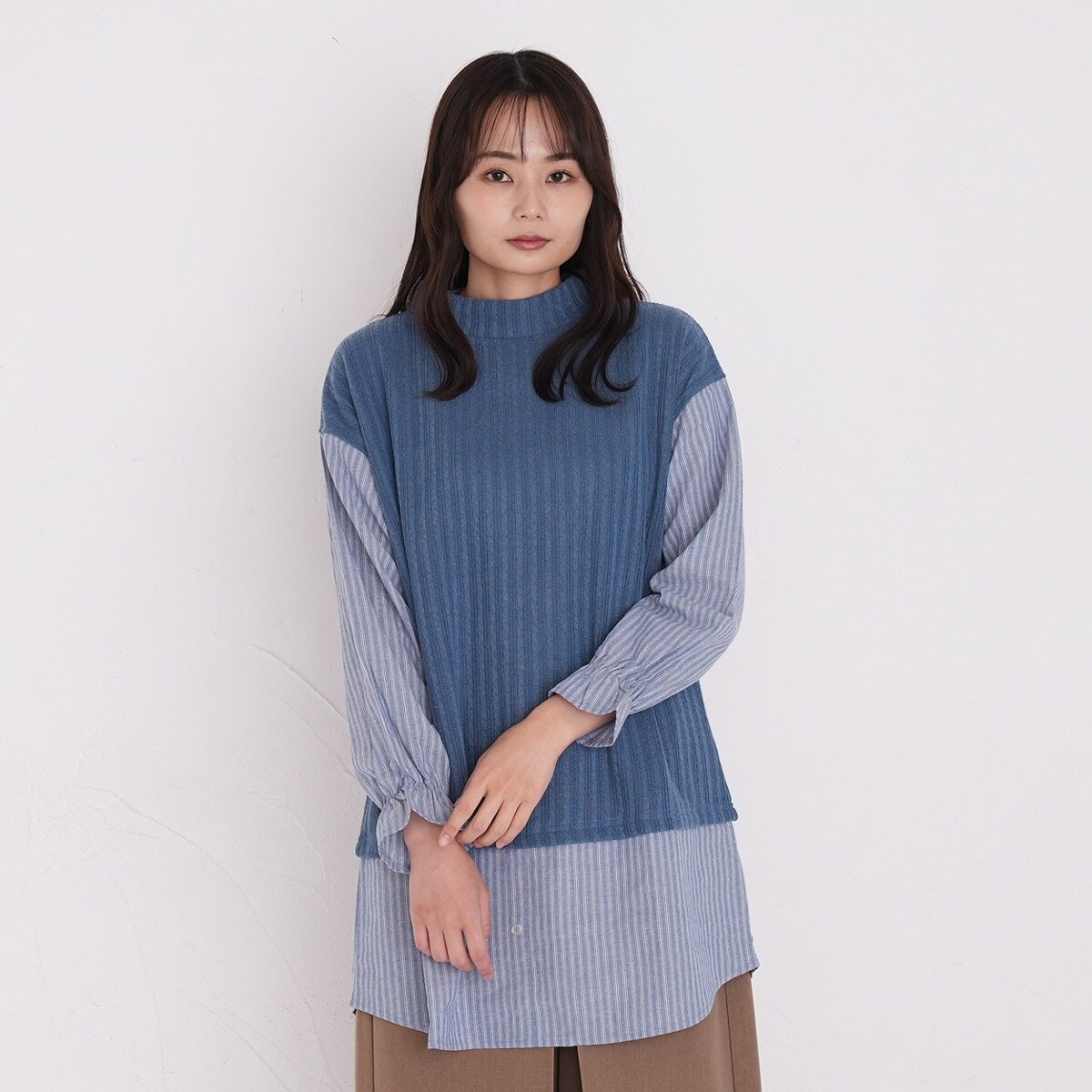 ぽっちゃりさんサイズ】重ね着風チュニック - ファッション通販なら