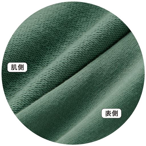 肌側がループ状になっていて、吸湿性と保温性を備えた綿100%のミニ裏毛。一般的なTシャツ生地よりも肉厚で柔らかな風合いです。 綿100%