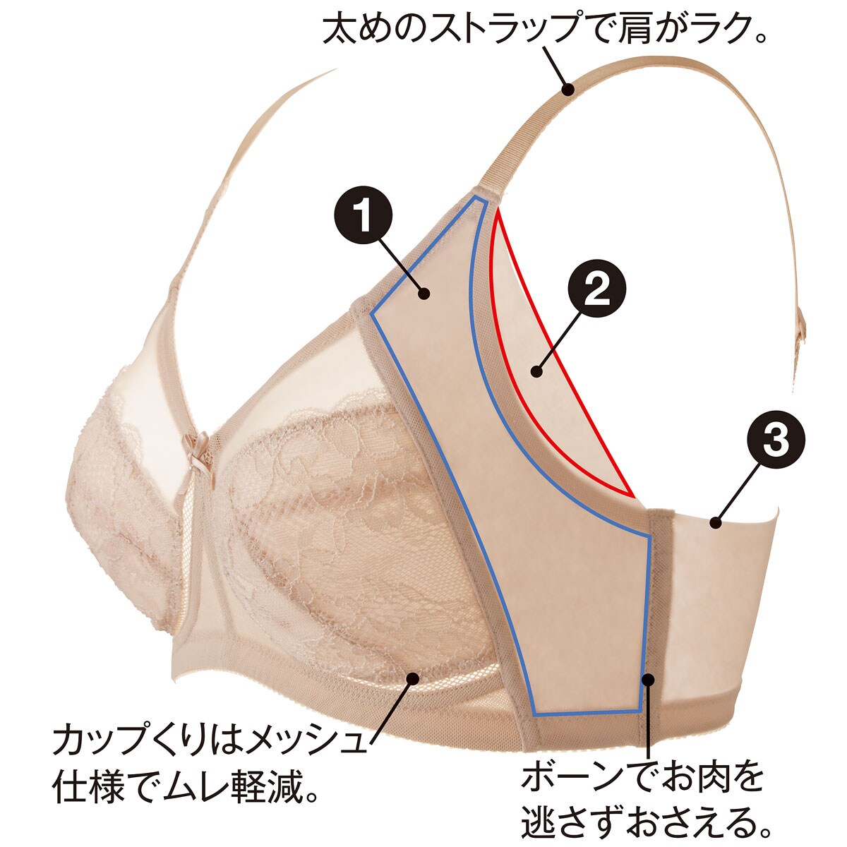 フルカップブラジャー 自然な丸胸 ノンワイヤー ファッション通販ならセシール Cecile