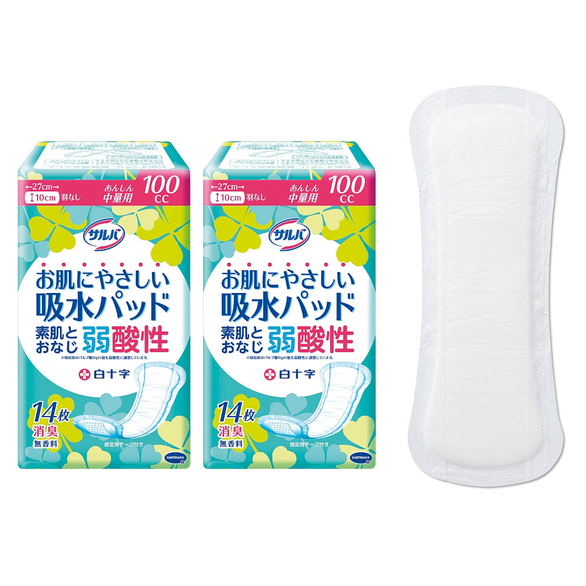 お肌にやさしい吸水パッド(14枚入2個組)(白十字サルバ) - ファッション 