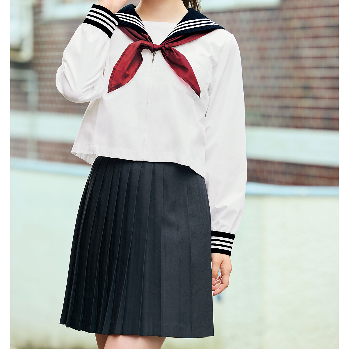 スカーフ付 長袖セーラー服(洗濯機OK)(スクール・制服) 学校制服の通販ならセシール(cecile)