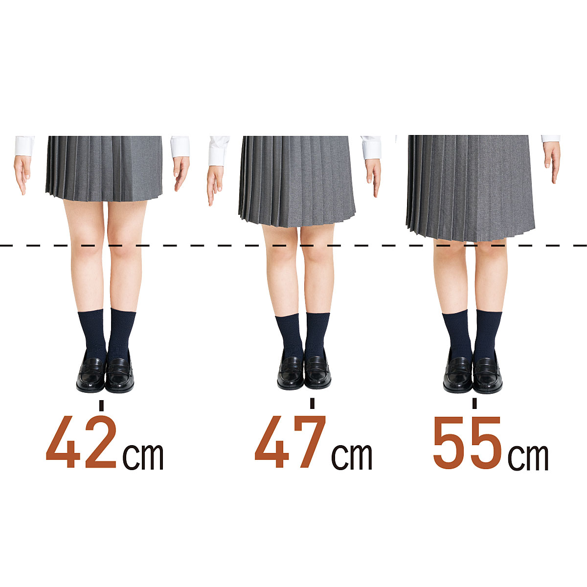 丈が選べる日本製単色プリーツスカート(防しわ)(洗濯機OK)(スクール・制服) 学校制服の通販ならセシール(cecile)