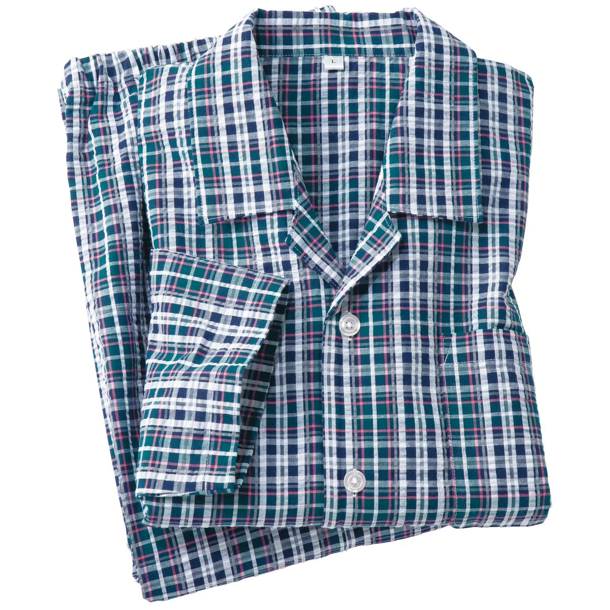 綿100%サッカーシャツパジャマ(男女兼用) - ファッション通販なら