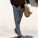 裏起毛素材ウエストストレッチ・テーパードパンツ