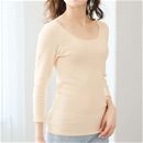 脇に縫い目のないコットン１００％８分袖