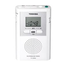 東芝 ポケットラジオ(AM/FM/LEDライト付/イヤホン付) TY-SPR4-W