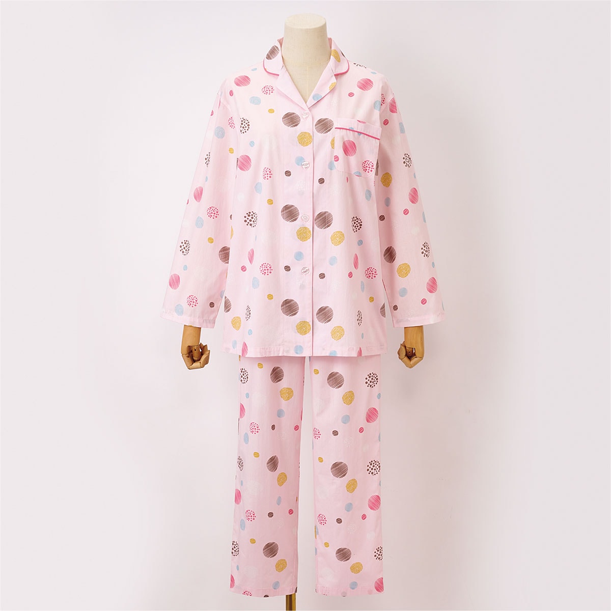 冷房対策にも!爽やかシャツパジャマ(綿100%) ファッション通販ならセシール(cecile) 新品 長袖 パジャマ 綿100% 3Lサイズ 水色 大きいサイズ