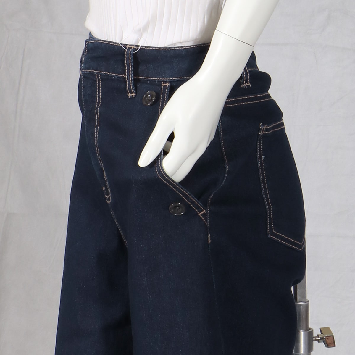 涼しげなデニムワイドクロップドパンツ - ファッション通販なら