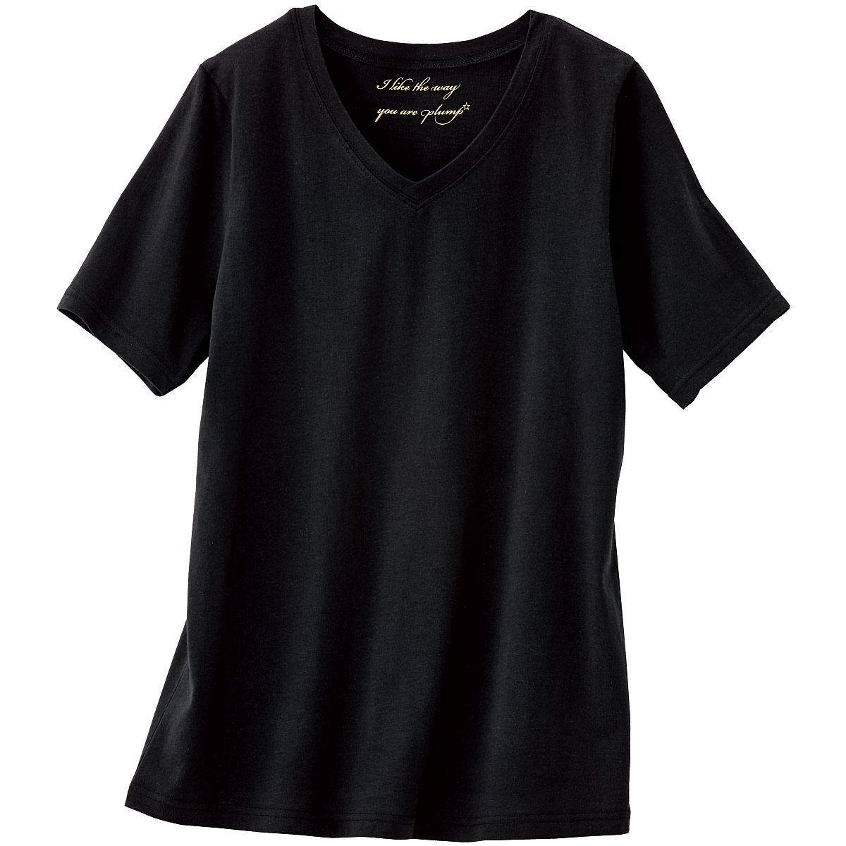 ぽっちゃりさんサイズ】シンプルVネックTシャツ(半袖) - ファッション