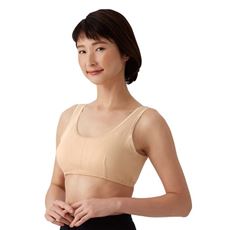 【ネット限定】綿100%スムース編ソフトカップ付きブラ(同色2枚組)
