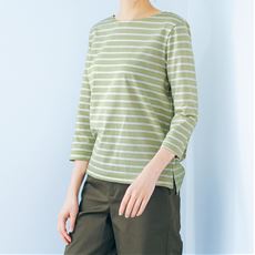 ボートネックボーダーTシャツ(7分袖)