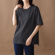 5分袖Tシャツ(綿混、吸汗・速乾)