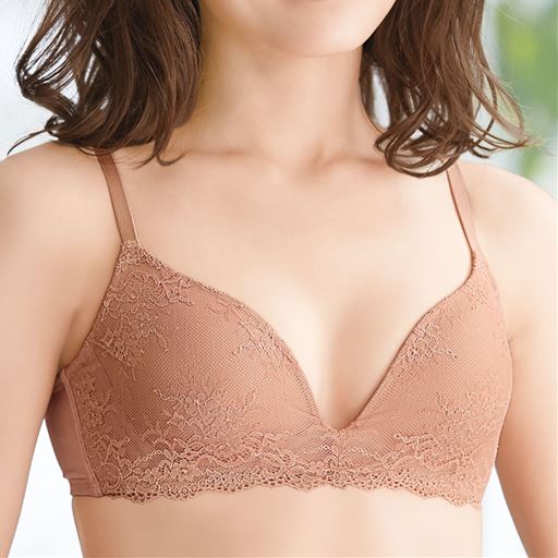 プチバストさんの肌触りのやさしいブラ(超ソフトワイヤー入り・3/4モールドカップ)
