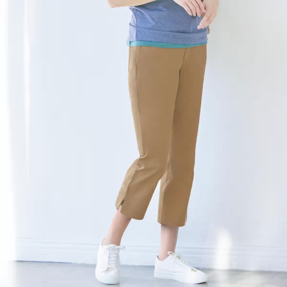 タンブルドライクロップドパンツ(ストレッチ・乾燥機OK・毎日パンツ・綿混・大人かわいい) ファッション通販ならセシール(cecile)