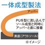 【一体成型製法】アッパーとソールを強力に接合。密閉性が高く水が浸入しにくい。