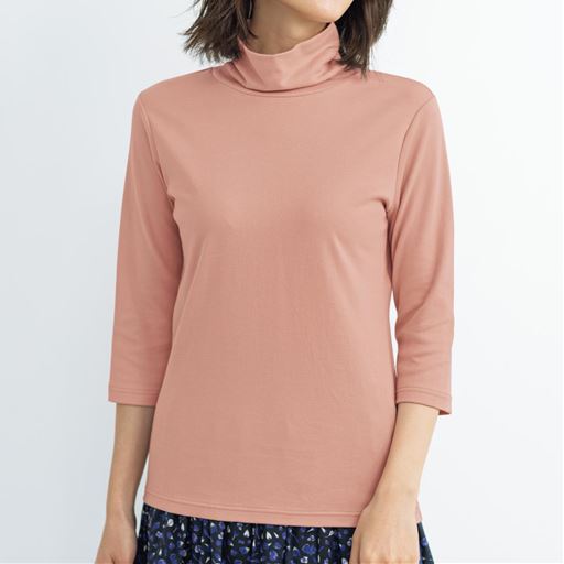 UVカットルーズネックTシャツ(7分袖)(綿100%・洗濯機OK)