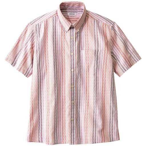 レッド系<br>夏によく合うレッド系配色。ボタンダウン仕様でカジュアルにも着こなせます