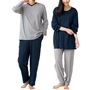 A 着用例 春から秋まで活躍する人気の長袖2セット<br>※男女兼用パジャマは、男性サイズの設定となっておりますので、女性の方はワンサイズ下を目安にお選びください。