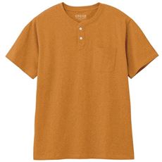 【男女兼用】綿100%ヘンリーネックTシャツ(半袖)