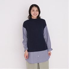 【ぽっちゃりさんサイズ】重ね着風チュニック