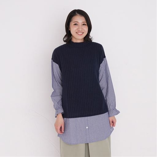 【ぽっちゃりさんサイズ】重ね着風チュニック