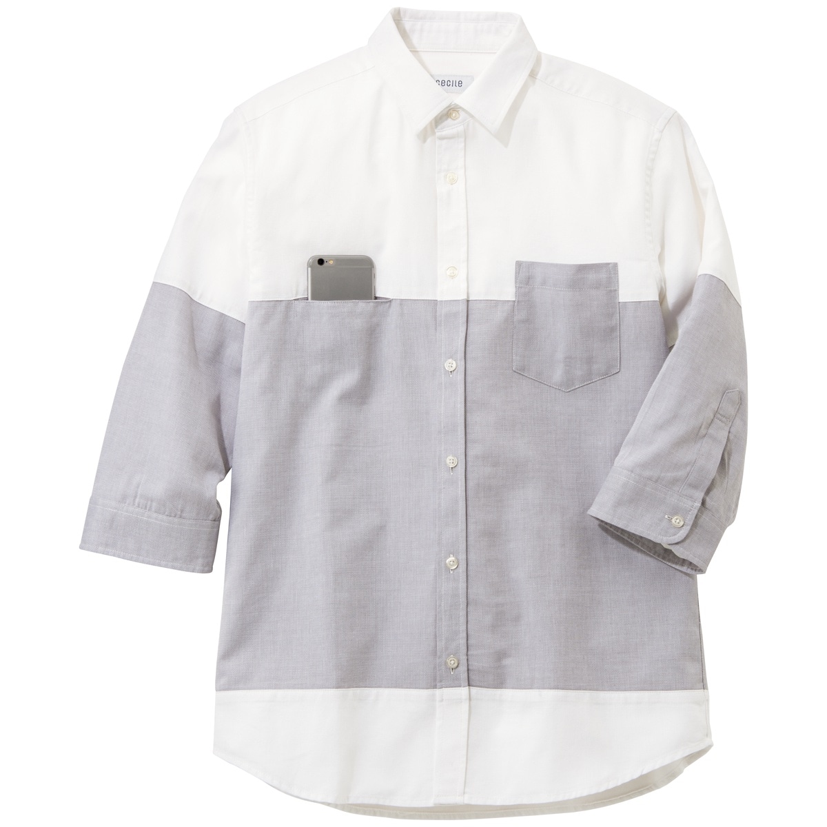 綿100%パナマ切替デザインシャツ(7分袖) ファッション通販ならセシール(cecile)