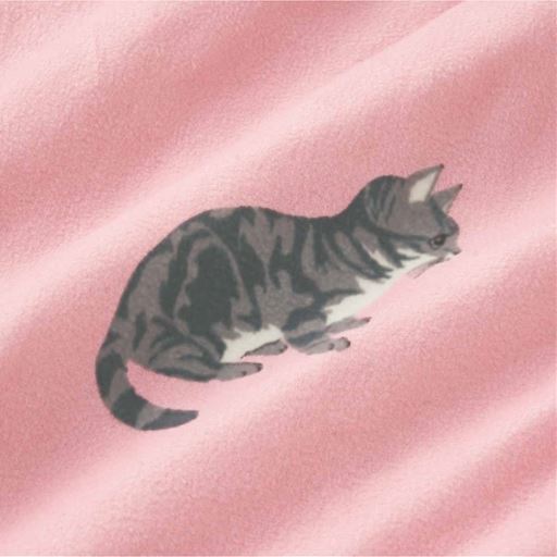 生地拡大(アンティックローズ(ピンク系))<br>4匹のネコがかわいい。