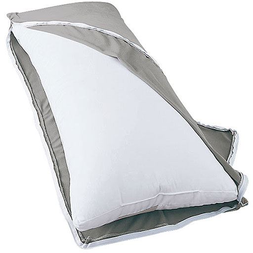 枕カバーはL字ファスナーで出し入れしやすく、お手入れも簡単。