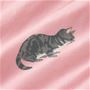 生地拡大(アンティックローズ(ピンク系))<br>4匹のネコがかわいい。