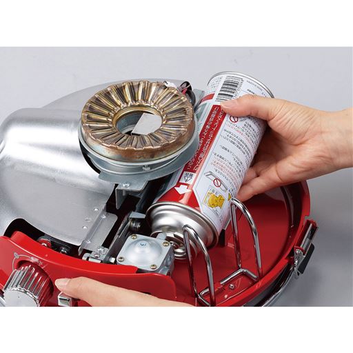 持ち運びに便利なガスボンベ式