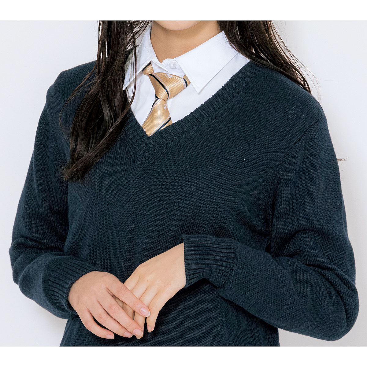 年間使いやすい綿100%Vネックニット(セーター)(洗濯機OK)(スクール・制服) - 学校制服の通販ならセシール(cecile)