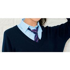 毛混Vネックニット(洗濯機OK)(スクール・制服)