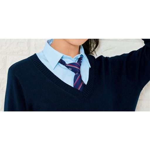毛混Vネックニット(洗濯機OK)(スクール・制服)