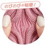 のびのびの秘密! ゴム渡りが長いからぐ～んと伸びる。