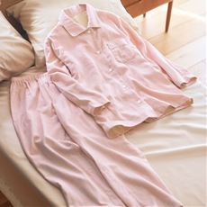 おうちで洗えるシルク混ダブルガーゼのシャツパジャマ(播州織)(日本製)