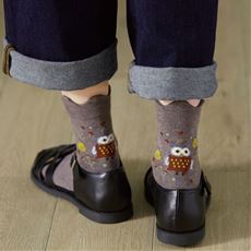 冬の履き心地ゆったりソックス・色柄違い3足組