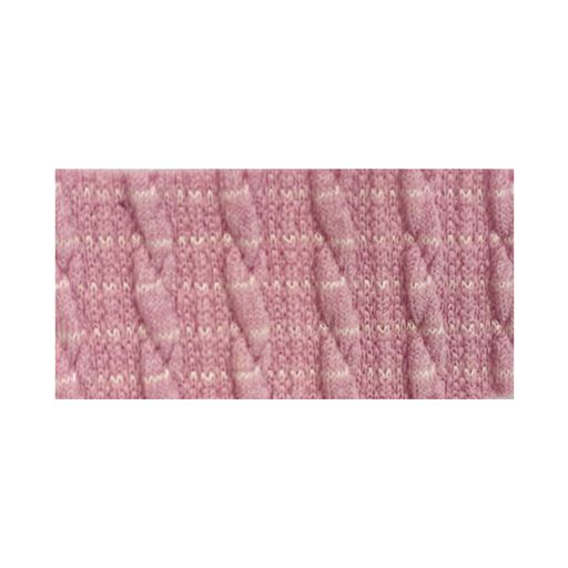 ピンク 生地拡大<br>立体的な編み柄と細ボーダー