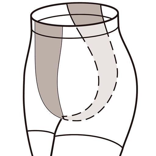 Js～Lサイズは、長マチ付きでお腹～ヒップまわりゆったりラクラク(他サイズはマチ無し)