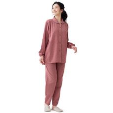 ネル起毛裏ガーゼのふかふかシャツパジャマ(綿100%)