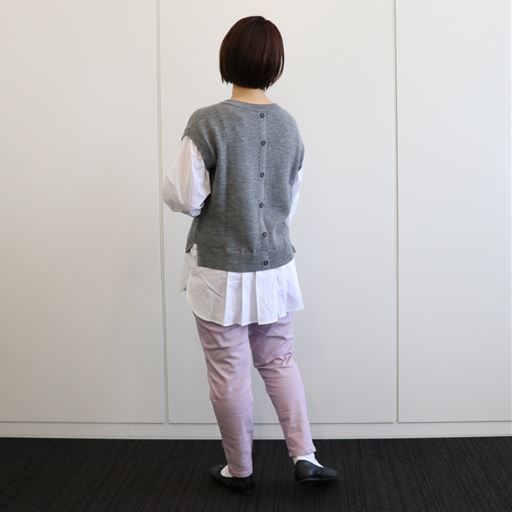 ミックスグレー コーディネート例(スタッフ身長152cm、着用サイズMサイズ)