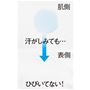 汗が染みやすい部位には帝人デュアルファインを使用。肌側は汗を吸収しているのに、表面は水分が染み出しにくい特殊素材です。