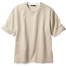 レイヤード風クルーネックTシャツ