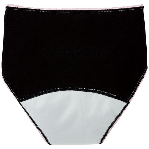 後ろ(裏側)<br>普通～多い日(ロング)<br>初めて買うならまずはコレ!防水布が長めでロングタイプのナプキンにも対応。後ろまでしっかりフォローします。