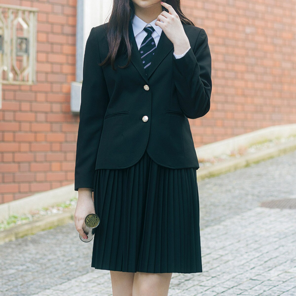 細プリーツスカートスーツ4点セット(ジャケット+シャツ+スカート+  