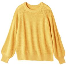 ワッフル編みニットプルオーバー